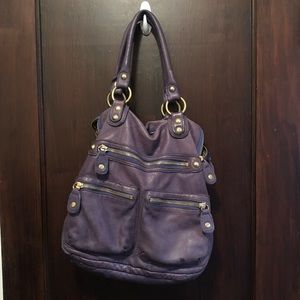 Linea Pelle violet purple purse bag